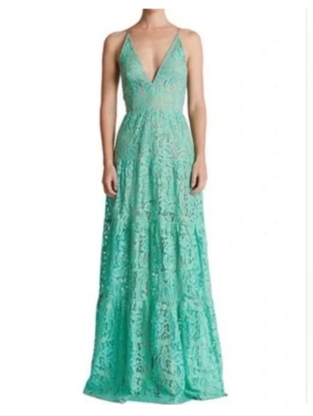 Dress the Population Melina Lace Fit Flare Maxi Dress. Size Small